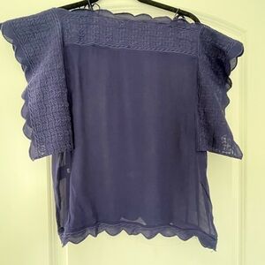 Isabel Marant Blue Ruffle sleeve blouse size 38